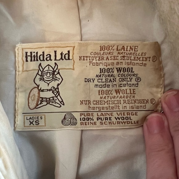 Hilda Ltd. 100% Icelandic wool full zip sweater nordic coat size xs - Picture 9 of 10